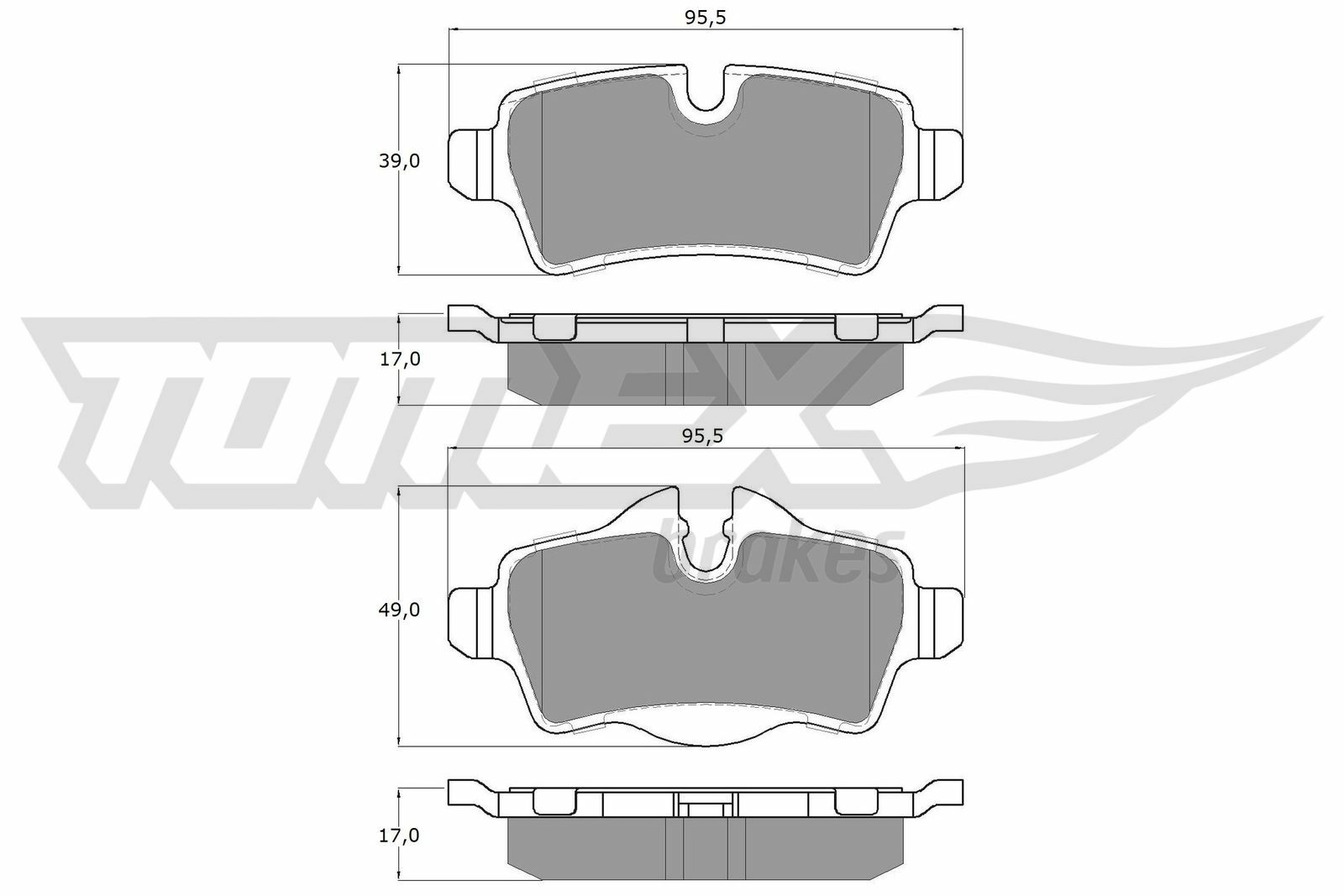 Sada brzdových destiček, kotoučová brzda TOMEX Brakes